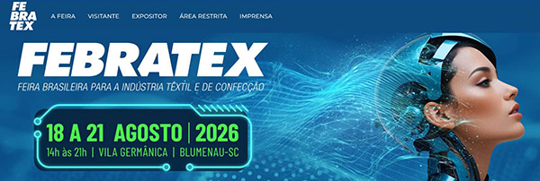 <strong>FREBRATEX</strong><br>
Blumenau - SC, Brasil<br>
Booth 129, Setor 1/Rua 5<br>
18. - 21.08.2026<br